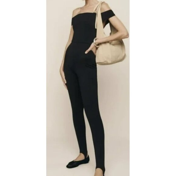 Reformation Ryder Stirrup Jumpsuit Black NWT Medium - Picture 1 of 8
